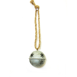 Zawieszka Bombka rustykalna metalowa Dzwonek XS Srebrny